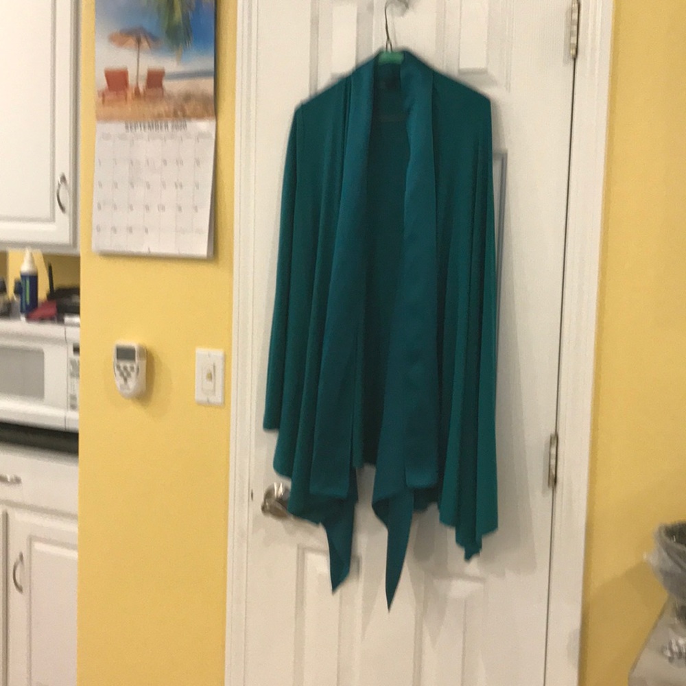 Open long top and silk scarf